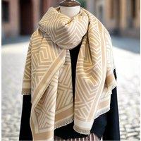 Lemon Daisy Accessories Women's Alia Wrap Scarf Shawl in Beige