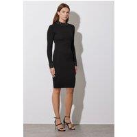 Star by Julien Macdonald Women's Stud Diamante Knitted Dress in Black | Size: 22-24