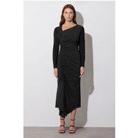 Star by Julien Macdonald Women's Asymmetric Ruched Dress in Black | Size: 18