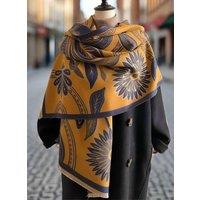 Lemon Daisy Accessories Women's Kyra Wrap Scarf Shawl in Yellow