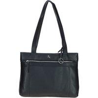 Ashwood Leather Women's 'Derry' Classic Real Leather Zipped Shoulder Bag in Black