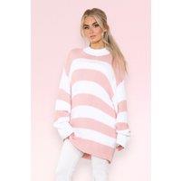 Oversized Sweater Crew Round Neck Striped