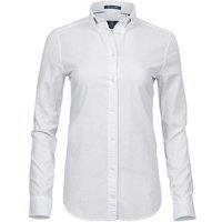 TEE JAYS Women's Perfect Long Sleeve Oxford Shirt in White | Size: XL
