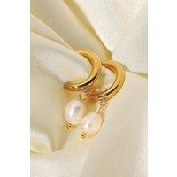 Elk & Bloom Women's Thick 18K Gold Freshwater Earrings