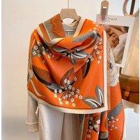 Lemon Daisy Accessories Women's Phoebe Wrap Scarf Shawl in Orange