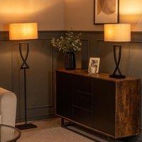 ValueLights Katniss Black Metal Industrial Tall Floor Lamp