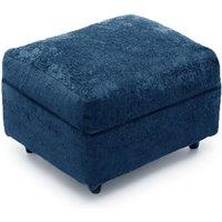 Furnishings For Less UK Monaco Soft Chenille Fabric Footstool Sofa Accessory in Blue