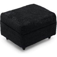 Furnishings For Less UK Monaco Soft Chenille Fabric Footstool Sofa Accessory in Black