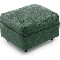 Furnishings For Less UK Monaco Soft Chenille Fabric Footstool Sofa Accessory in Green