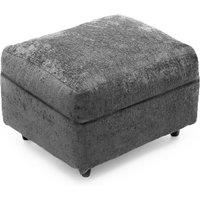 Furnishings For Less UK Monaco Soft Chenille Fabric Footstool Sofa Accessory in Grey