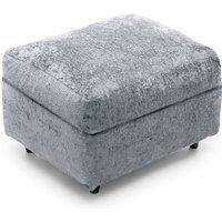 Furnishings For Less UK Monaco Soft Chenille Fabric Footstool Sofa Accessory in Light Grey