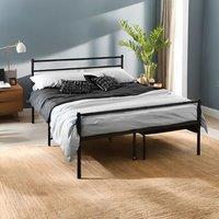 House of Home Double Metal Bed Frame Extra Strong Stylish Modern Bedroom Storage Sturdy Design in Black
