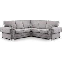 Furnishings For Less UK Milan 5 Seater L Shaped Corner Sofa Full Back Chesterfield Arms Grey 2 Corner 2