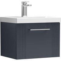 Balterley Wall Hung 1 Drawer Vanity Unit - Thin-Edge Basin 500mm, Satin Dark Grey