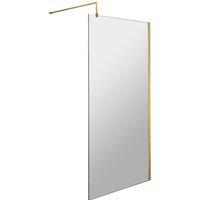 Balterley 8mm Wetroom Screen & Support Bar: 900mm x 1850mm, Brushed Brass in Metallics