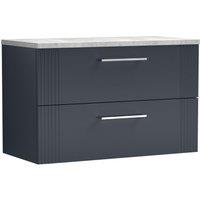 Balterley 2 Drawer Wall Hung Vanity Unit Grey Laminate Worktop, 800mm