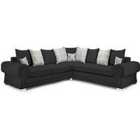 Milan 5 Seater L Shaped Corner Sofa Scatter Back Chesterfield Arms Black 2 Corner 2
