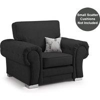 Furnishings For Less UK Milan Black Fabric Single Seater Armchair Fabric Full Back Chesterfield Style