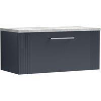 Balterley 1 Drawer Wall Hung Vanity Unit Grey Laminate Worktop, 800mm