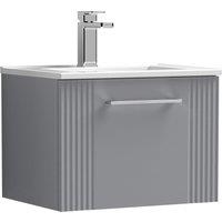 Balterley Wall Hung 1 Drawer Vanity Unit - Minimalist Basin 500mm, Satin Grey