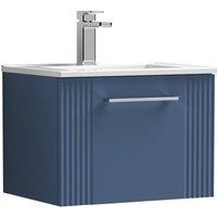 Balterley Wall Hung 1 Drawer Vanity Unit - Minimalist Basin 500mm, Satin Blue