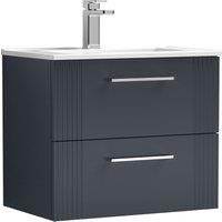 Balterley Wall Hung 2 Drawers Vanity Unit - Minimalist Basin 600mm, Satin Dark Grey