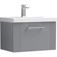 Balterley Wall Hung 1 Drawer Vanity Unit - Mid-Edge Basin 600mm, Satin Grey