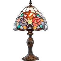 Happy Homewares Humming Bird Tiffany Lamp with Colourful Stained Glass Shade