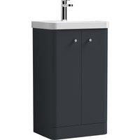 Balterley Floor Standing 2 Door Vanity Unit with Basin Dark Grey 500mm