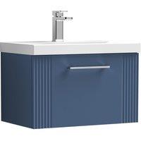 Balterley Wall Hung 1 Drawer Vanity Unit - Mid-Edge Basin 600mm, Satin Blue