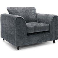 Monaco Chenille Fabric Single Seater Armchair Curved Arm