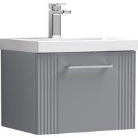 Balterley Wall Hung 1 Drawer Vanity Unit - Thin-Edge Basin 500mm, Satin Grey