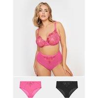 Yours Women's 2 Pack Briefs in Pink | Size: 26-28