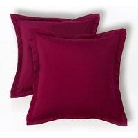 Homescapes Luxury Waterproof Plain Outdoor Cushion 45 x 45 cm, Set of 2 in Red | Size: 45 cm x 45 cm