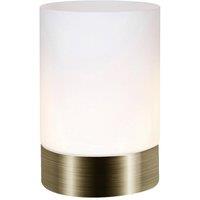 Happy Homewares Small Touch Dimmable Table Lamp with Frosted Glass Shade in Metallic Gold