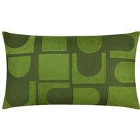 HOEM Hallam Abstract Embroidered 100% Cotton Cushion in Green | Size: 30 cm x 50 cm