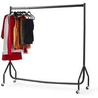 House of Home Heavy Duty Clothes Rail 4ft Long x 5ft Tall Black Quality Metal Stand Rack