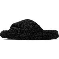 Iqushion D-luxe Padded Teddy Cross Slides All Black