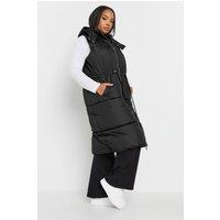 Yours Women's Drawcord Panelled Gilet in Black | Size: 16