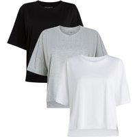 French Connection Women's 3-Pack Cotton Crew Neck Boxy Fit Short Sleeve T-Shirts in Black | Size: XS