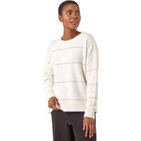 Roman Women's Sparkly Detail Knit Jumper in Ivory | Size: 12