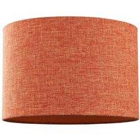 Happy Homewares Contemporary & Sleek Linen Fabric Lampshade in Orange | Size: 12 inches