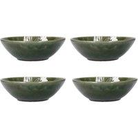 Mikasa Jardin Stoneware Pasta Bowls, Set of 4, 20cm, Green in Dark Green