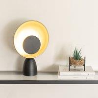 ValueLights Saffy Metal Integrated LED Metallic Shade Table Lamp in Black