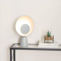 ValueLights Saffy Metal Integrated LED Metallic Shade Table Lamp in Grey