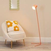 ValueLights Lark Metal Task Slimline Floor Lamp & LED Bulb in Pink