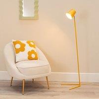 ValueLights Lark Metal Task Slimline Floor Lamp & LED Bulb in Yellow