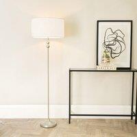 ValueLights Maggie Metal Candlestick Slim Floor Lamp Base in Silver