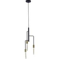 Orsina Warm Gold Finish 3-Light Pendant With Adjustable Height, Ceiling Pendant Light, Perfect For Workspace in Black