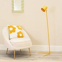 ValueLights Lark Metal Task Slimline Floor Lamp in Yellow